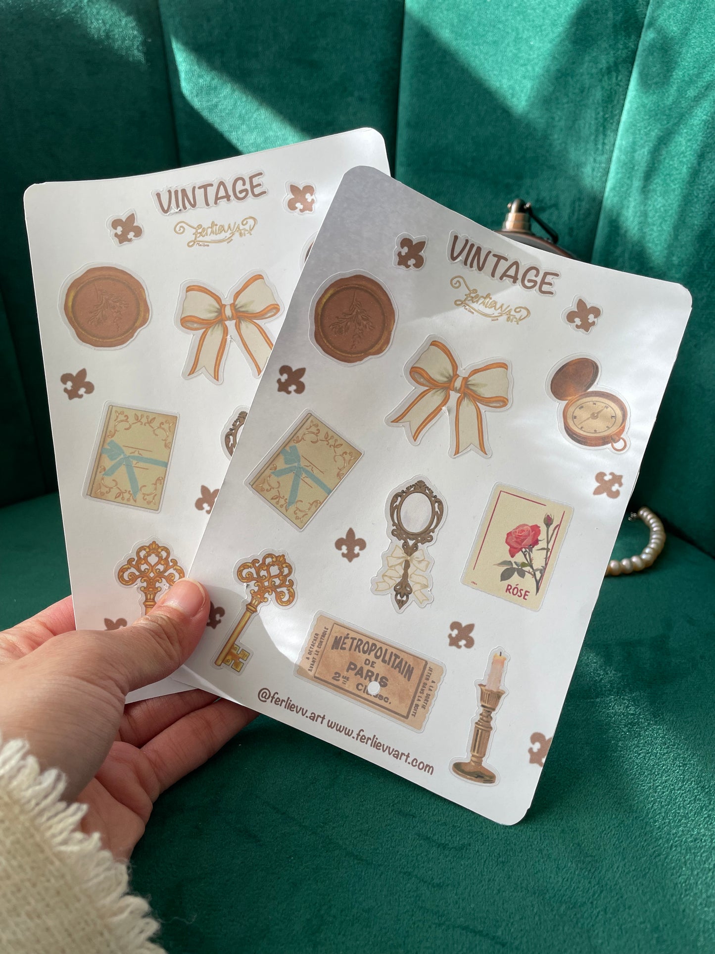 Vintage Sticker Sheet: Planner, Journal, Scrapbook