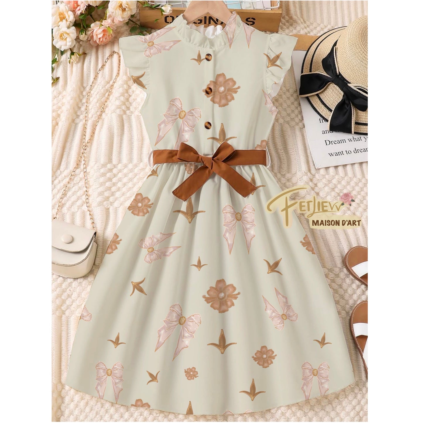 Vintage bow seemless pattern