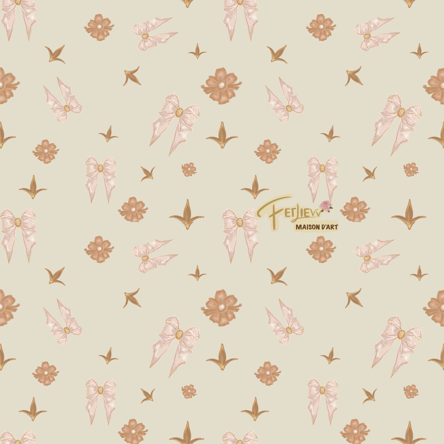 Vintage bow seemless pattern