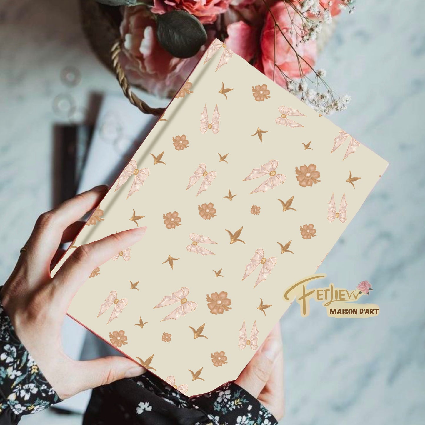 Vintage bow seemless pattern